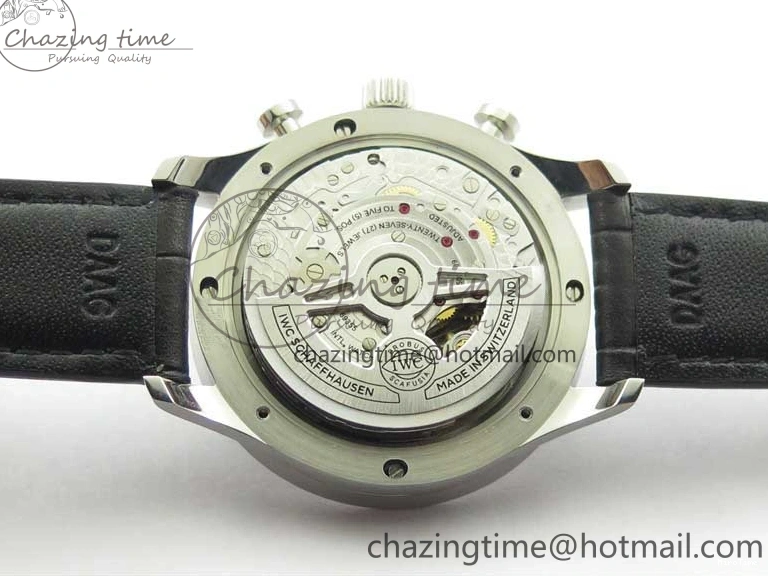 MIROTIME 0410 Elegant Portuguese IW371615 ZF 1:1 Best Edition SS Green Dial on Black Leather Strap A96355 V 7081